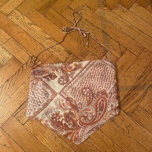 Cotton Candy LA Paisley Scarf Tie Top